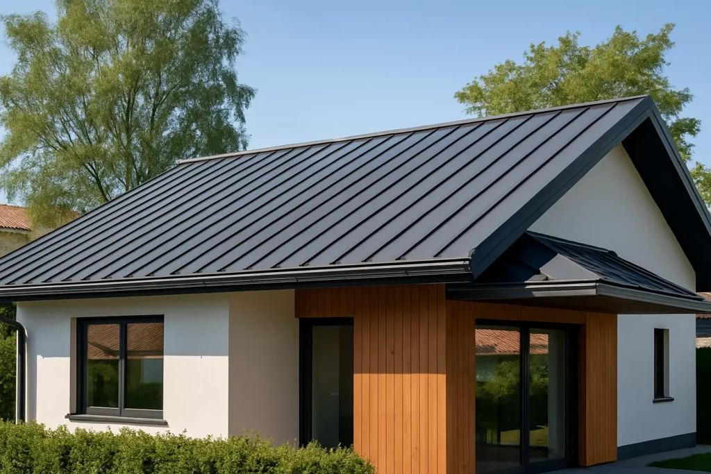 metal roof on modern house
